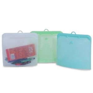 3R Reusable Silicone Food Bag with Day of the Week Organize|100% Leak Proof Reusable Bags |3 colours with Large Size & a Hook for Easy Hanging