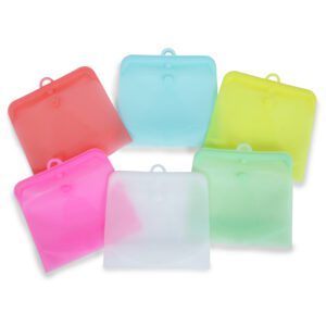 Reusable Medium ziplock bags with 6 colors| freezer safe reusable bags