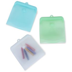 Reusable small ziplock bags with 3 colors| gadget safe silicone bags